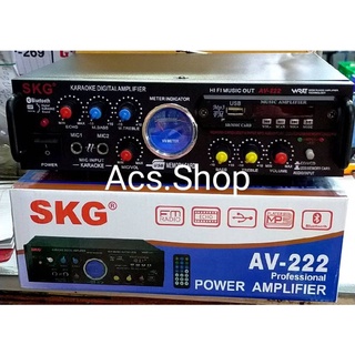 แอมป์ขยายเสียง SKG AV-222/มีบลูทูธ/USB/FMขยายเสียง2000W