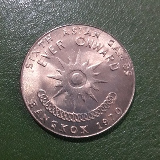 เหรียญ 1 บาท ที่ระลึก เอเชี่ยนเกมส์ ครั้งที่ 6 ไม่ผ่านใช้ UNC พร้อมตลับ เหรียญสะสม เหรียญที่ระลึก เหรียญเงิน
