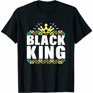 เสื้อยืดผ้าฝ้ายพิมพ์ลายขายดี เสื้อยืด พิมพ์ลาย Black History King African Pride สีดํา สําหรับผู้ชาย