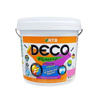 สีน้ำทาภายนอก RTB DECO SHIELD PLUS+ BASE B ด้าน 2.5 แกลลอน สีนํ้ามาตรฐานคุณภาพจาก RTB โดย DECO PAINT เป็นสีทาภายนอก และภ