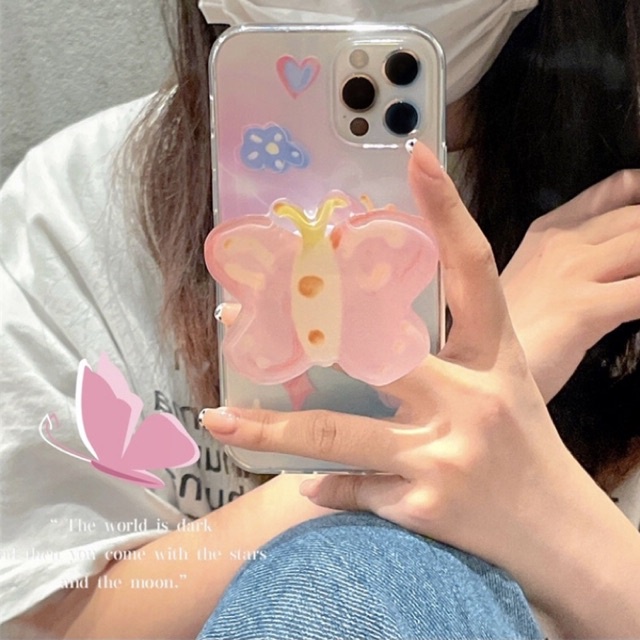 case-โทรศัพท์-เคสใสผีเสื้อ-แถม-griptok-butterfly-caseiphone-samsung