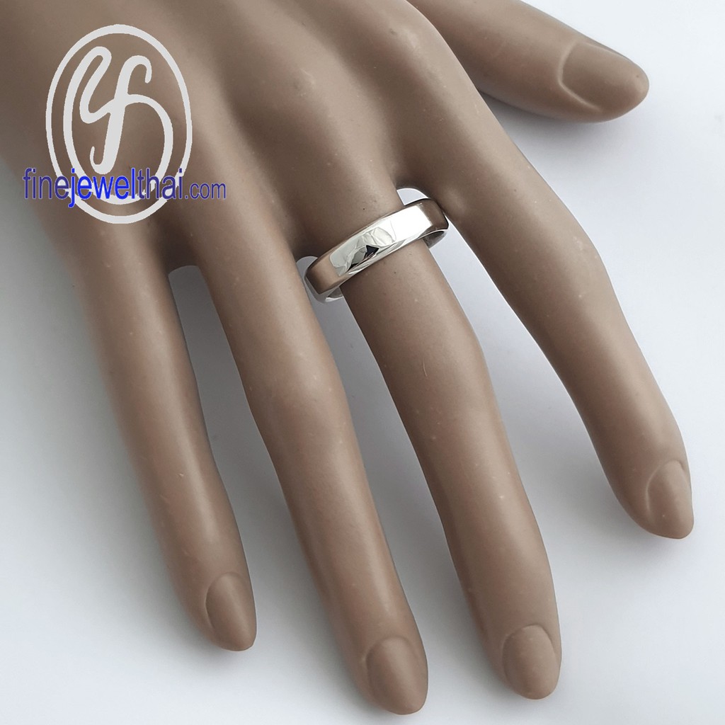 finejewelthai-แหวน-แหวนเกลี้ยง-แหวนเงินแท้-silver-wedding-ring-r141400-สามารถเลือกสีตัวเรือนได้