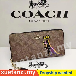 💯ของแท้ 🔥 Dompet Wan Coach C5615 กระเป๋าสตางค์ผู้หญิง / ซิป / สายรัดข้อมือ / กระเป๋าสตางค์หนังลายยาว