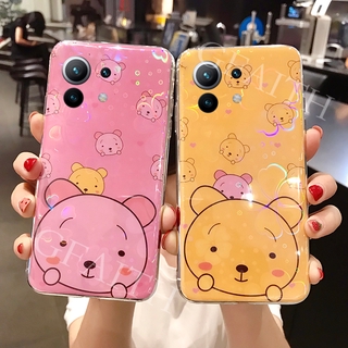 Ready Stock เคส Xiaomi Mi 11 Casing Cute Cartoon Bear Silicone Colorful Cherry Blossoms Back Cover Phone Case เคสโทรศัพท์ Mi11