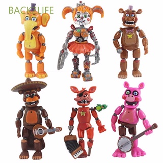 BACK2LIFE 6pcs/set Five Nights at Freddys Toy Gift Figures Model Action Figure Figure Toy Anime Peripheral Lightening Duck Freddy Bear PVC Collectible Model