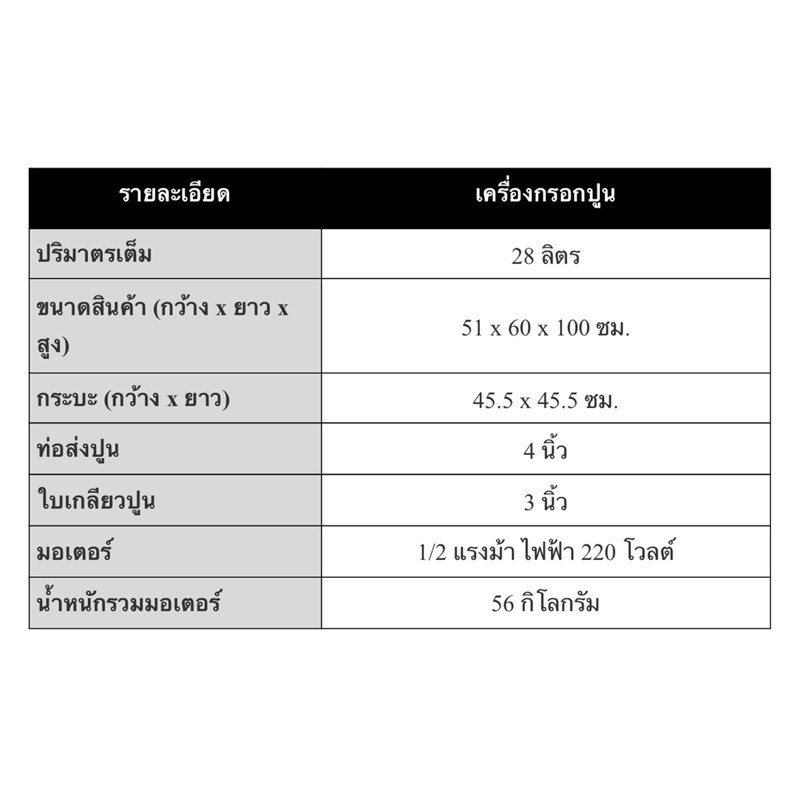 เครื่องกรอกปูน-marton-พร้อมมอเตอร์ขนาด-1-2-hp