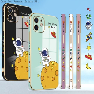 Compatible With Samsung Galaxy M11 M12 M21 M30S M51 M62 F62 M32 M22 4G สำหรับ Electroplating TPU Case Cute Airman UFO เคส เคสโทรศัพท์ เคสมือถือ