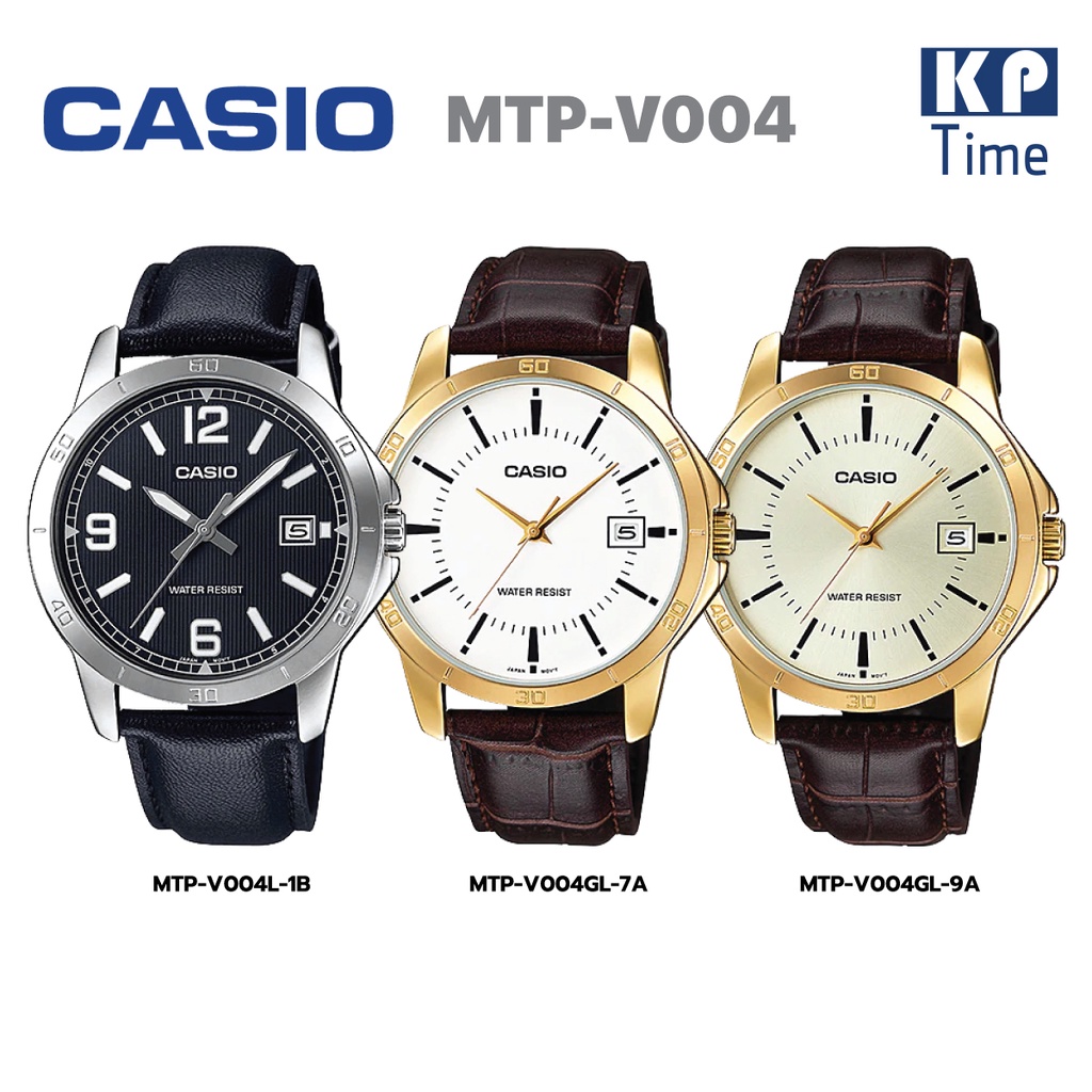 Casio นาฬิกาข้อมือผู้ชาย สายหนัง รุ่น MTP-V004 ของแท้ประกันศูนย์ CMG ...