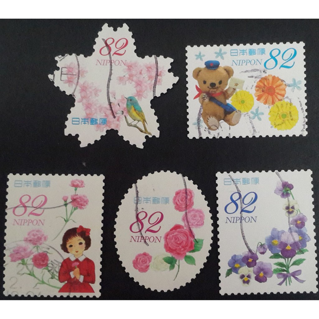 J255 แสตมป์ญี่ปุ่นใช้แล้ว ชุด Greetings - Spring ปี 2015 ใช้แล้ว สภาพดี ...