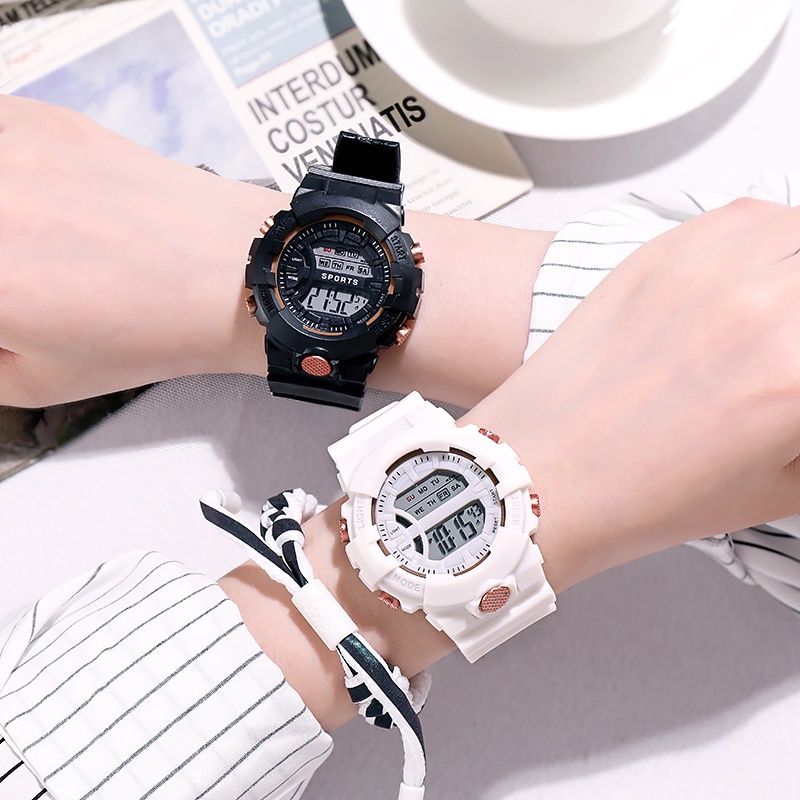มุมมองเพิ่มเติมของสินค้า LWCC X6011 นาฬิกาข้อมือดิจิทัล กันน้ำ แฟชั่นสำหรับผู้หญิง และผู้ชาย นาฬิกาข้อมือ