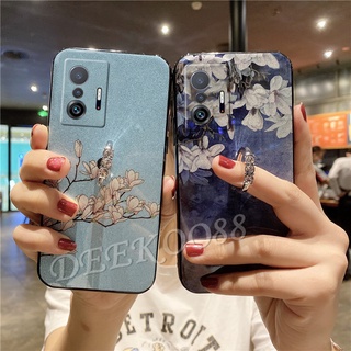 เคส Xiaomi Mi 11T 10T Pro 11 Lite NE Ultra 5G POCO X3 GT NFC M3 Pro F3 Phone Case Hot 2021 New Casing Flowers Case Bling Glitter Soft TPU Case with Finger Ring Holder Cover เคสโทรศัพท์ Xiaomi11T Mi11T 11TPro 11Lite