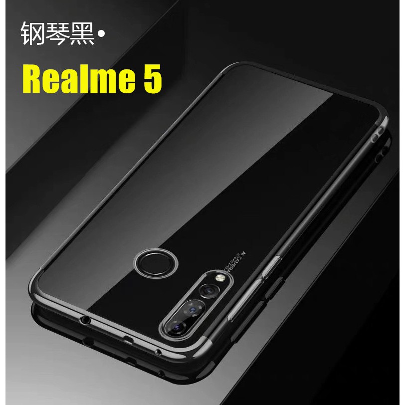 case-realme-5-เคสนิ่ม-ขอบสีหลังใส-เคสกันกระแทก-สวยและบาง-tpu-case-เคสซีลีโคน-สินค้าใหม่-ส่งจากไทย