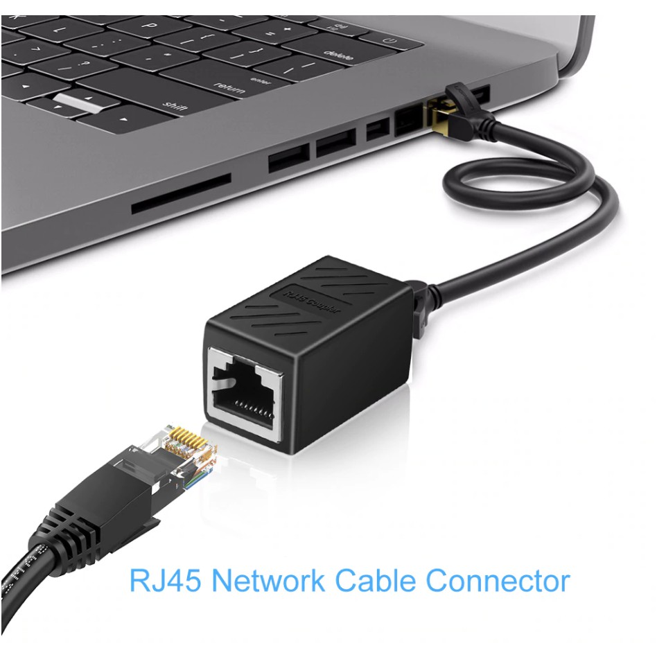 หัวต่อเพิ่มความยาวสายแลน-lan-และป้องกันฟ้าผ่าและไฟกระชาก-ดำ-ให้อุปกรณ์-rj-45-เมีย-เมีย-cat5e-cat6-จำนวน-1หัว