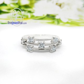 Finejewelthai แหวนเพชร-แหวนเงิน-เพชรสังเคราะห์-เงินแท้-แหวนหมั้น-แหวนแต่งงาน-Diamond CZ-Silver-Wedding-Ring - R1155cz