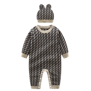 Fashion Baby Boys Full Printed Knit  Bodysuit Get Hat Free