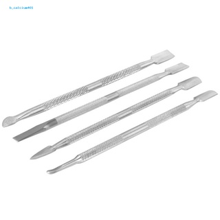 Farfi  4 Pcs Durable Stainless Steel Nail Cuticle Pusher Remover Manicure Pedicure Tool