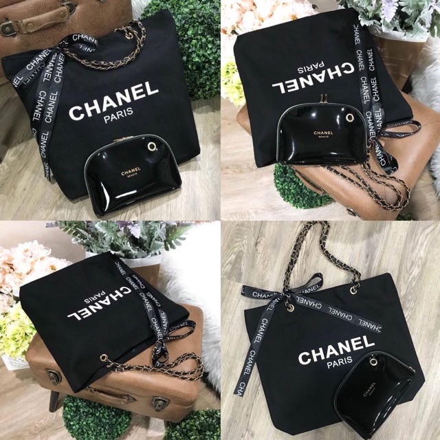 ห้ามพลาด-set-สุดคุ้ม-ซื้อ1ได้ถึง2-new-chanel-canvas-shopping-bag