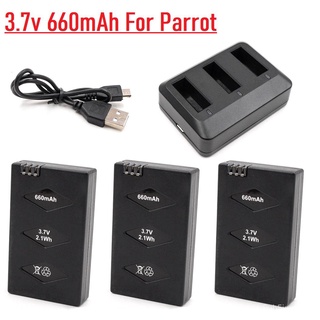 Original 3.7V 660mAh 20C แบตเตอรี่ Li-po + Charger สำหรับ Parrot MINI Drone สำหรับ Parrot Jumping Sumo Swing Mambo Rolli