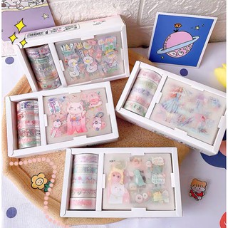 37_yy เทปตกแต่ง  (1กล่อง) สติ๊กเกอร์ เทปตกแต่งสีพาสเทล เทปตกแต่งลายการ์ตูน เทปลายการ์ตูนน่ารัก วาชิเทป สไตล์เกาหลี