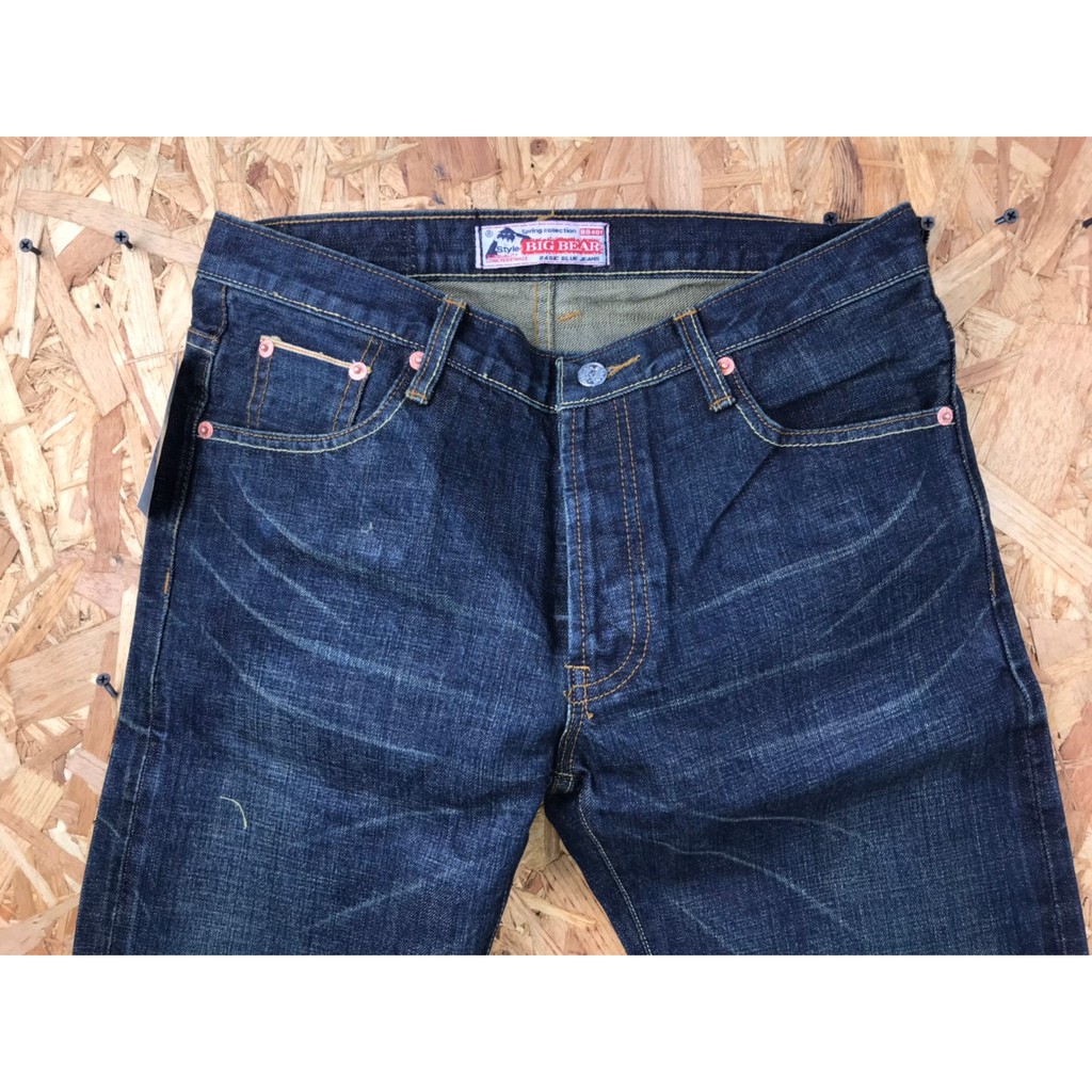 กางเกง-bigbear-jeans-ทรงกระบอกเล็ก-ผ้าด้านริมแดง-รหัสสินค้า-011014101001