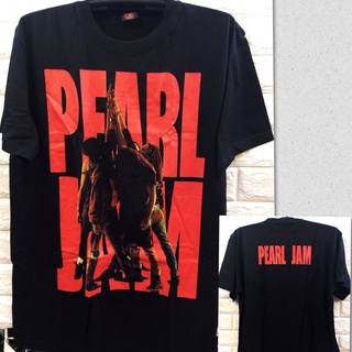 เสื้อยืดผ้าฝ้ายCOTTON ✙Men T Shirt Rock Band Pearl Jam Black Shirts COD Causal Short SleeveS-5XL