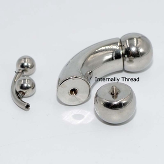 1 Piece Extra Size Curved Barbell Ear Lobe PA Piercing Body Jewelry Stainless Steel Silver Color Internally Thread