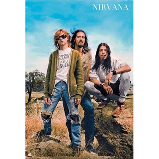 โปสเตอร์ รูปถ่าย วงดนตรี ร็อค เนอร์วานา NIRVANA 1987-94 POSTER 24”x35” Inch Kurt Cobain Legend American Rock Band v4