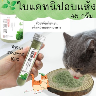 ผงแคทนิป แคทนิปอบแห้ง ใบแคทนิป Catnip ของแท้ 100% สำหรับโรยหน้าอาหาร 45g ของเล่นแมวราคาส่ง