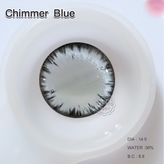Chimmer Blue Pretty Doll Contact lens คอนแทคเลนส์รายเดือน คอนแทคเลนส์สีฟ้า สีฟ้า บิ๊กอาย
