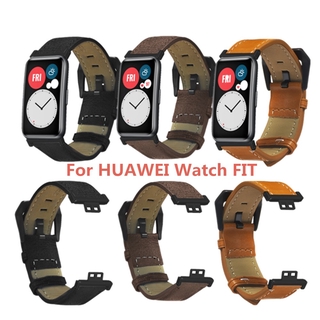 ภาพหน้าปกสินค้าสายนาฬิกาข้อมือหนังสําหรับ Huawei Watch Fit ที่เกี่ยวข้อง