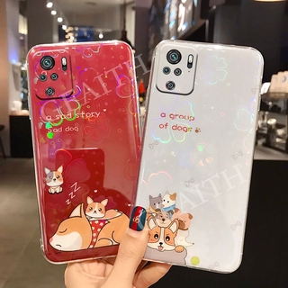 Ready Stock เคส Xiaomi Redmi Note 10 10S Mi POCO M3 Pro 5G 4G 2021 New 2021 Casing Cute Cartoon Bear Silicone Colorful Cherry Blossoms Back Cover Phone Case เคสโทรศัพท์