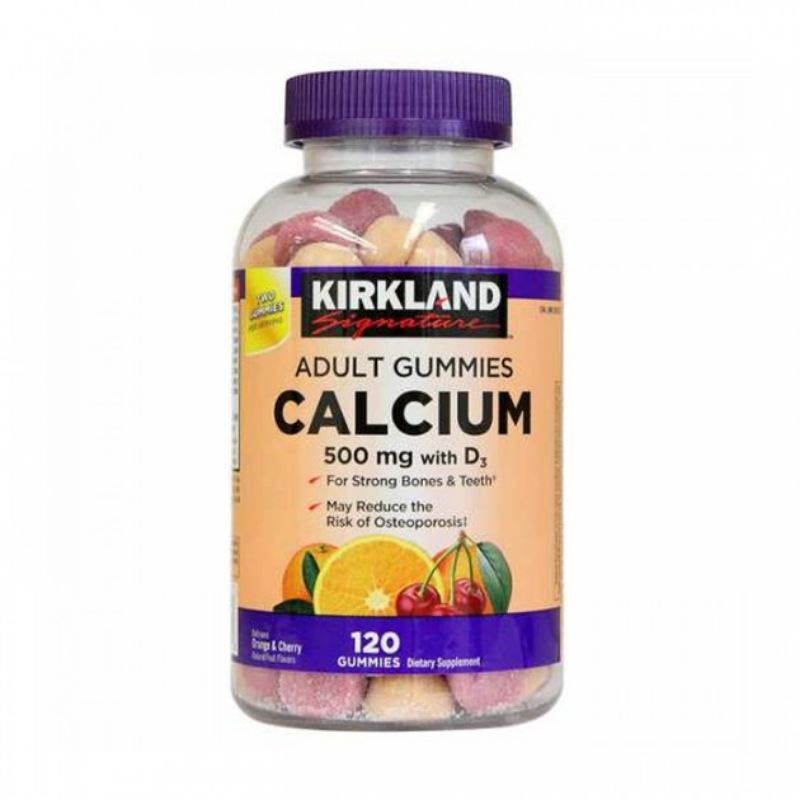 วิตามิน Kirkland Signature Calcium 500 mg with D3 Adult 120 Gummies (รส