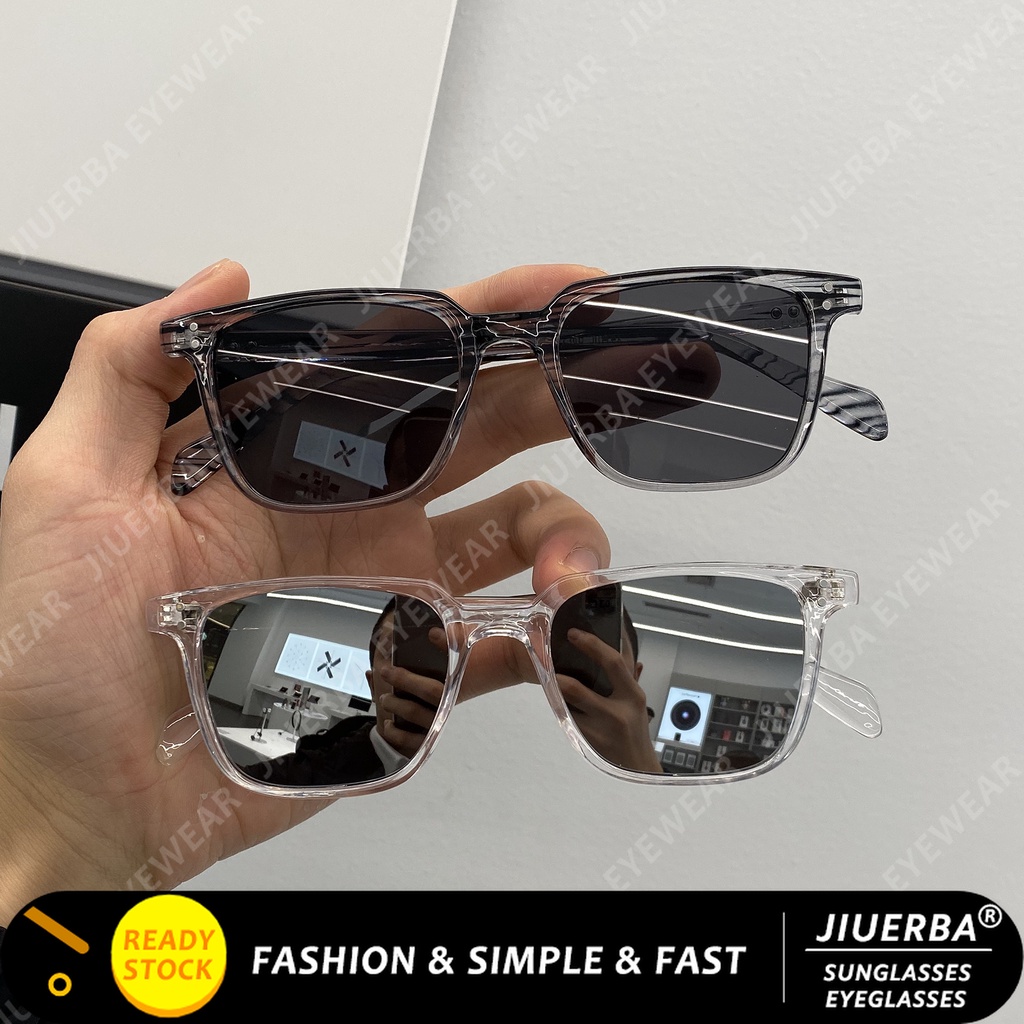 ภาพหน้าปกสินค้า(JIUERBA)COD แว่นกันแดดสี่เหลี่ยมผืนผ้า สไตล์ย้อนยุค สำหรับผู้ชาย และผู้หญิง
