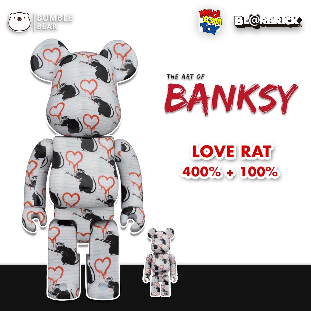 ของแท้-พร้อมส่ง-400-100-bearbrick-banksy-love-rat