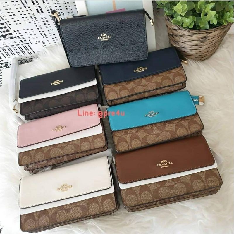 Coach Foldover Wristlet with Signature Canvas Shopee Thailand