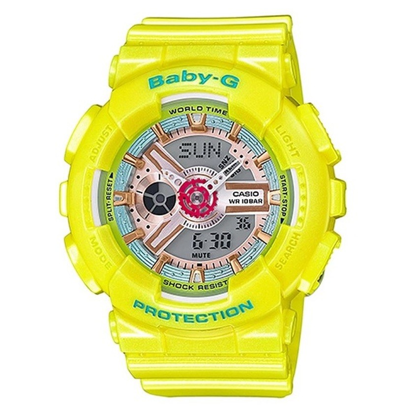 casio-baby-g-นาฬิกาข้อมือผู้หญิง-สีเหลือง-สายเรซิน-รุ่น-ba-110ca-9a