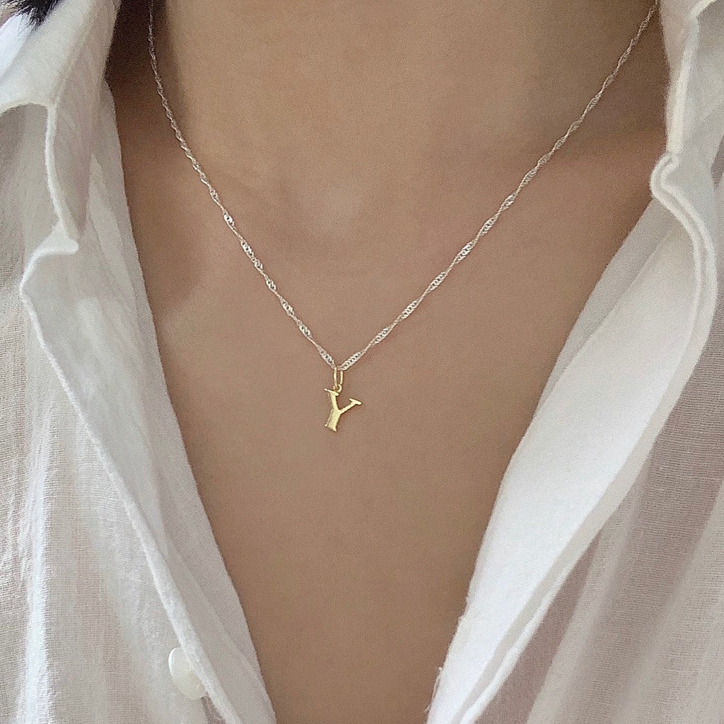 bloomsnoon-chain-necklace-สร้อยพื้นเงินแท้ชุบทอง18k-silver925