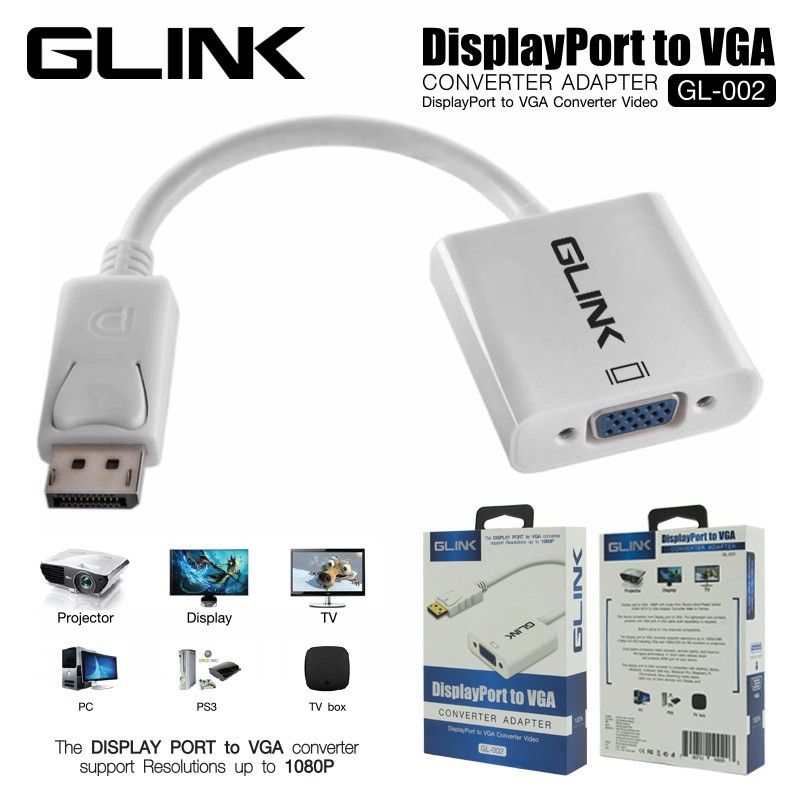 ภาพสินค้าสายแปลงสัญญาณ Converter Display Port TO VGA GLINK GL-002 เชื่อมต่อง่าย คุณภาพดีเยี่ยม จากร้าน mahaprom_intercom บน Shopee ภาพที่ 4