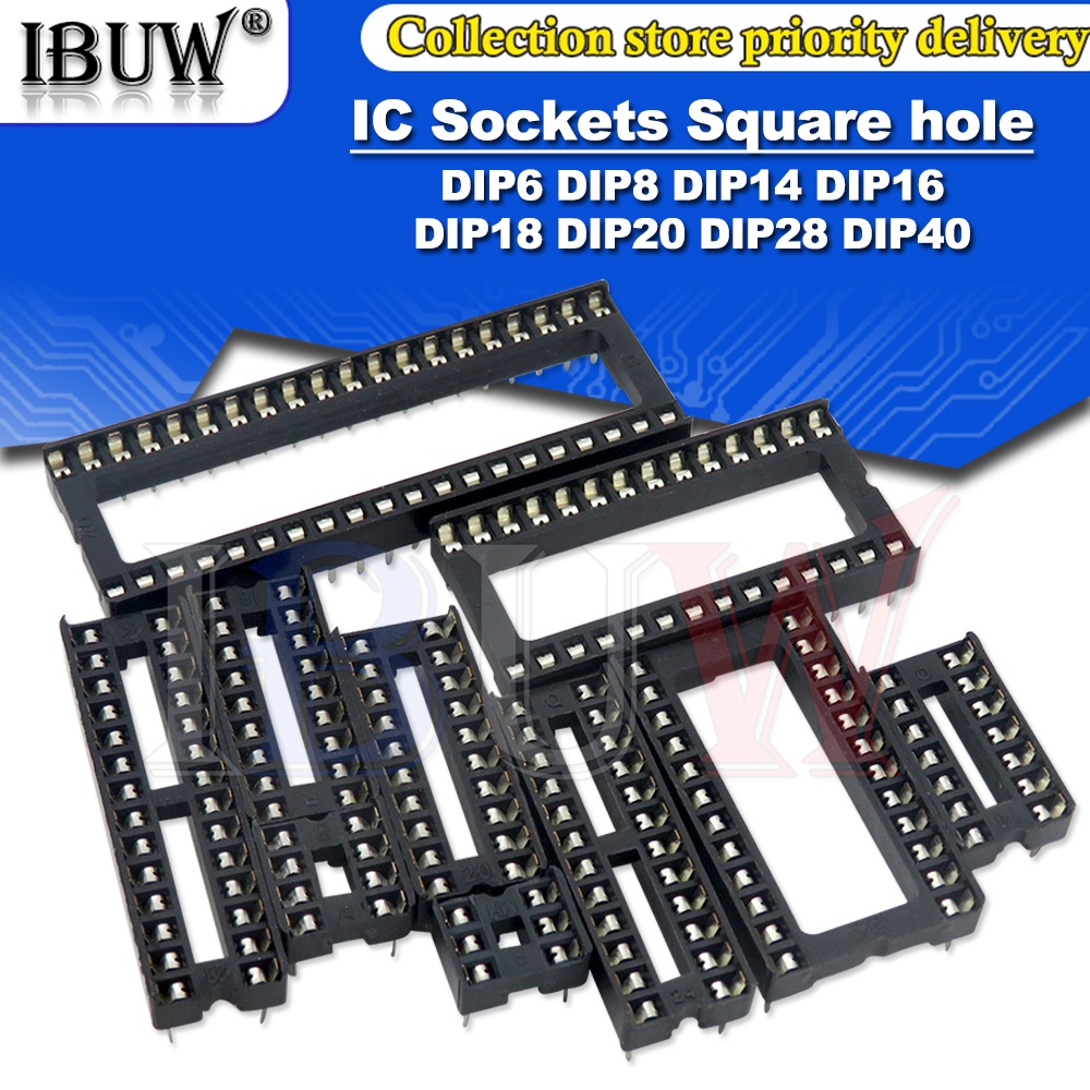 ซ็อกเก็ตเชื่อมต่อ-ic-dip6-dip8-dip14-dip16-dip18-dip20-dip28-dip40-pins-dip-socket-6-8-14-16-18-20-24-28-40-pin-10-ชิ้น