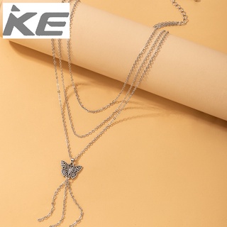 Frosty Long Tassel MultiButterfly Necklace Creative Commuter Ladies Sweater Chain for girls f