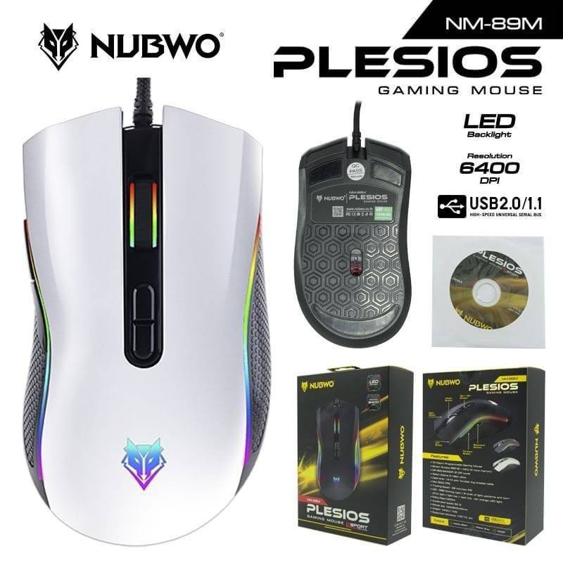 ภาพสินค้าเมาส์เกมมิ่งมาโคร NUBWO PLESIOS NM-89M /nm90m USB Mouse Macro มี4สี จากร้าน prapakorn บน Shopee ภาพที่ 2