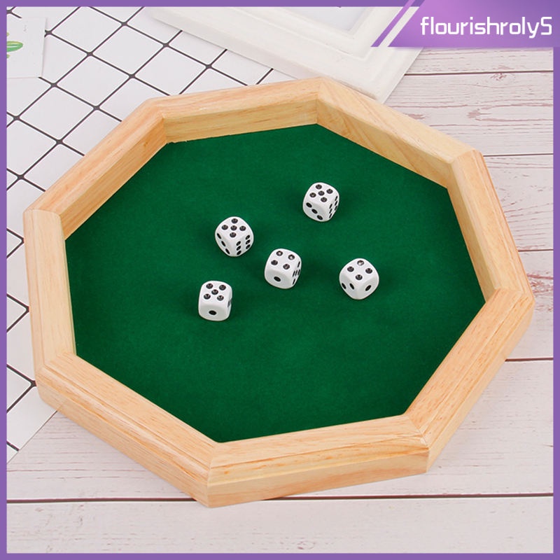 heavy-duty-12-octagonal-wooden-dice-tray-with-felt-lined-rolling-surface