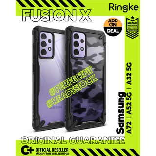 Ringke [Fusion-X] เคสโทรศัพท์มือถือแบบแข็ง ใส กันกระแทก ลายพราง สําหรับ Samsung Galaxy A72 A52S A52 A32 5G