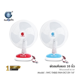 ภาพหน้าปกสินค้าIWACHI พัดลมตั้งโต๊ะคีบแบต DC12V (ขนาด 16\") รุ่น IWC-TABLE-FAN-DC12V-16\" สีแดง และ สีฟ้า กำลังไฟ18วัตต์ ซึ่งคุณอาจชอบสินค้านี้