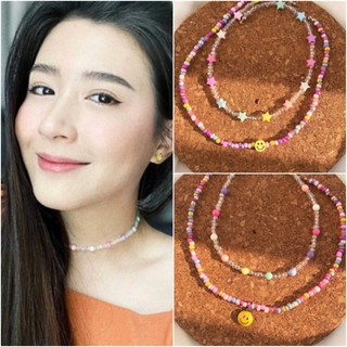 พร้อมส่ง สร้อยคอลูกปัด สีพาสเทล น่ารักๆ
