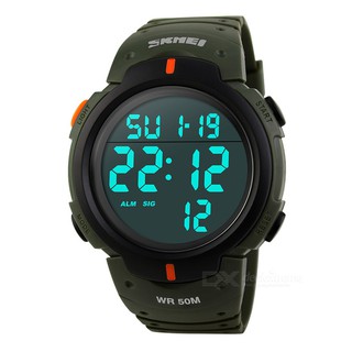 สินค้า SKMEI 50m Waterproof Men\'s นาฬิกาทรงสปอร์ต - Army green ส่วนลด100 บาท โค้ด