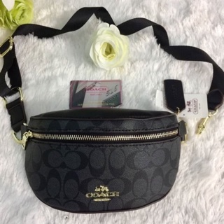 .🇱🇷 Coach x Selena Gomez collection Selena Belt Bag /39315 กระเป๋าคาดอก/คาดเอว/คาดไหล่ สีดำ