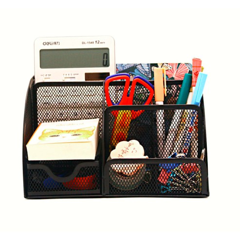 กล่องเหล็กใส่ปากกา-กล่องใส่เครื่องเขียน-กล่องเหล็ก-ทรงสี่เหลี่ยม-กล่องใส่อุปกรณ์เครื่องเขียน-กล่องอเนกประสงค์-ที่ใส่เครื