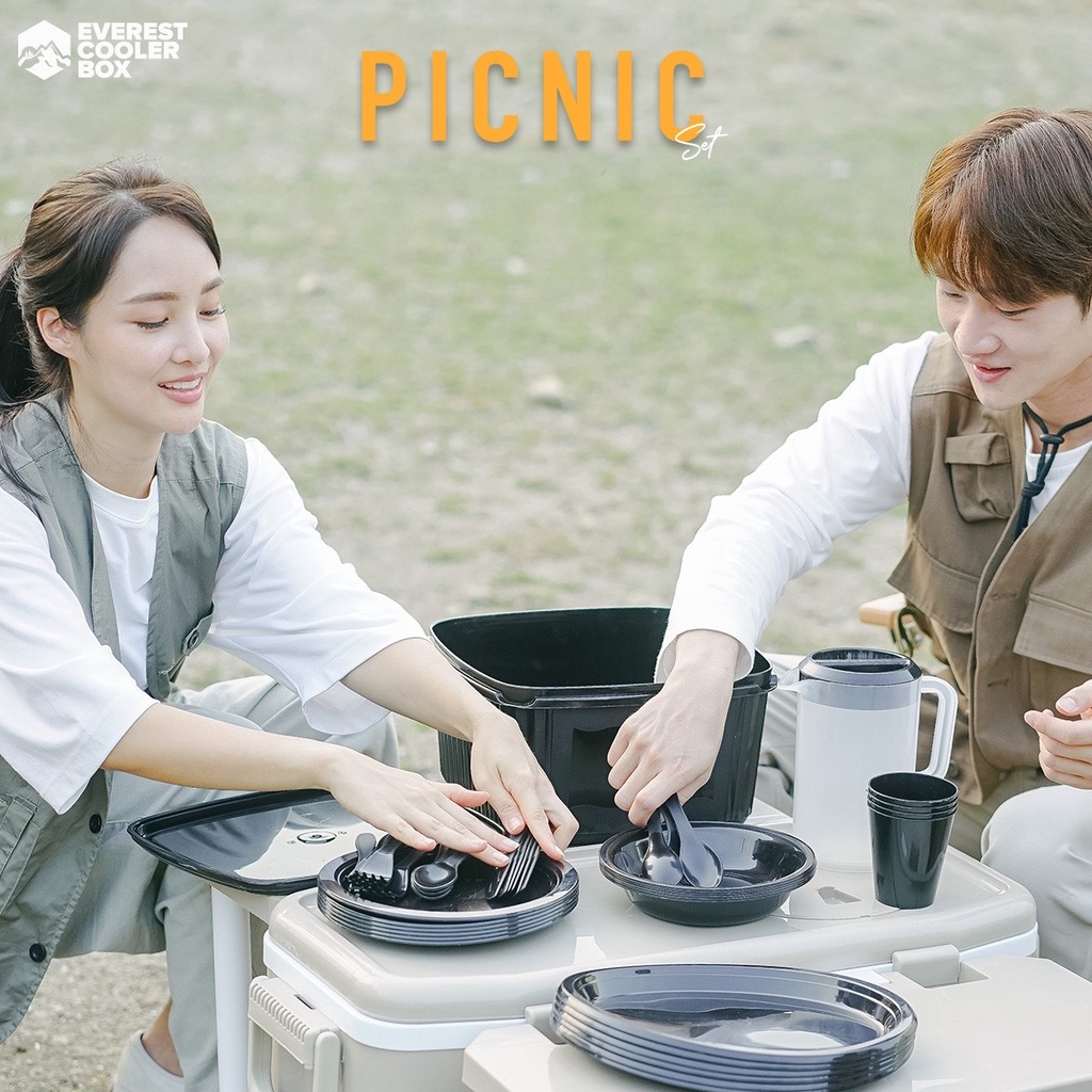 กล่องข้าวปิคนิค-ชุดปิคนิค-จานชามแคมป์ปิ้ง-new-product-picnic-set-camping-collection-set-44-pcs