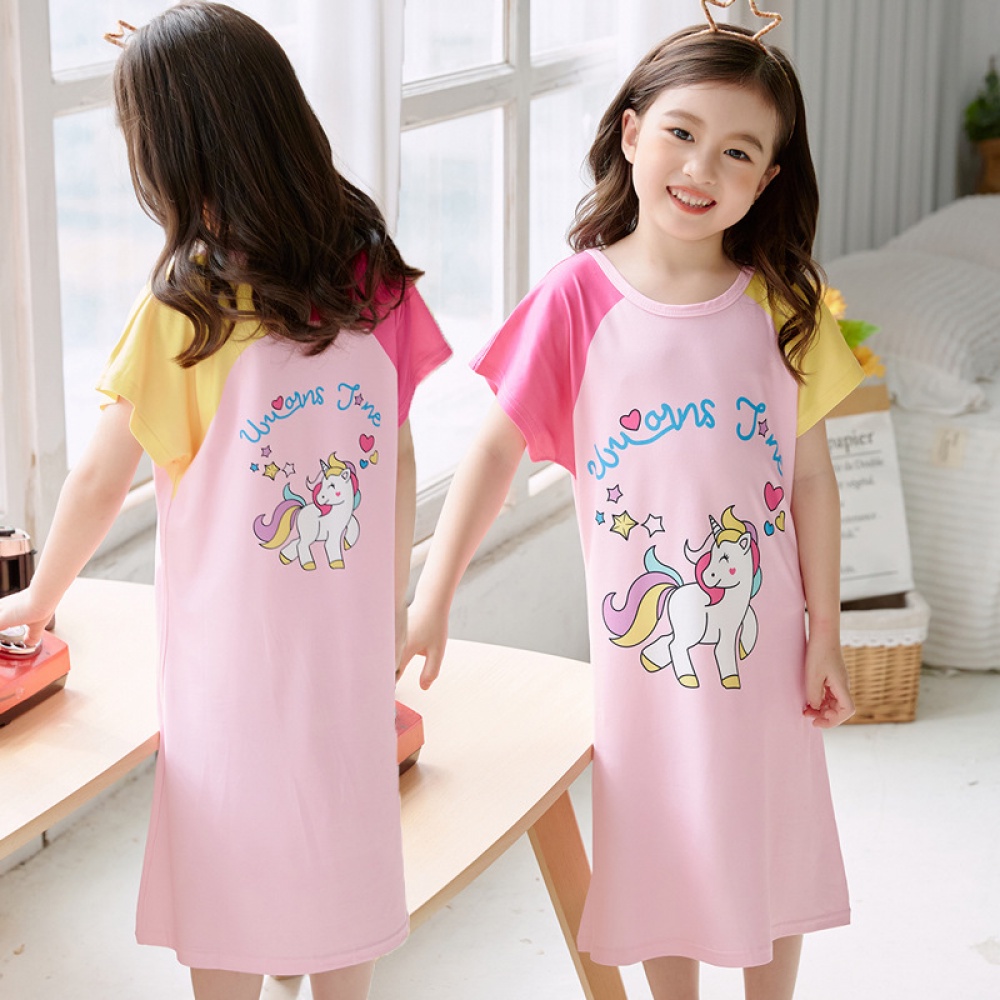 ชุดนอนเด็ก-ชุดนอนแขนสั้น-หน้าร้อน-ชุดนอนอยู่บ้าน-ลายการ์ตูนน่ารัก-sj4406
